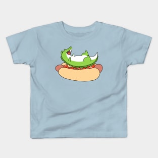 Giant Hotdog and Alligator Kids T-Shirt